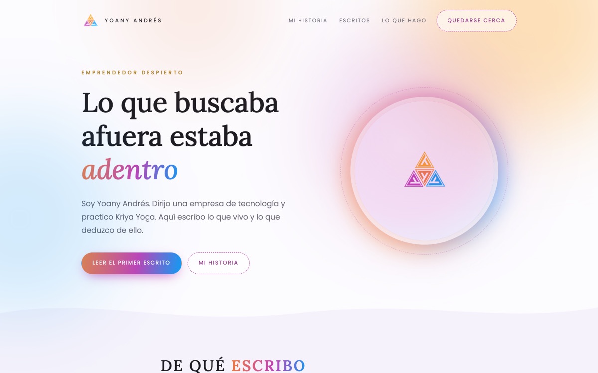 Portada del sitio Yoany Andrés